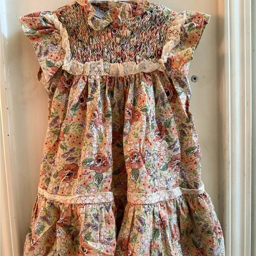 Vintage Polly Flinders Hand Smocked Dress